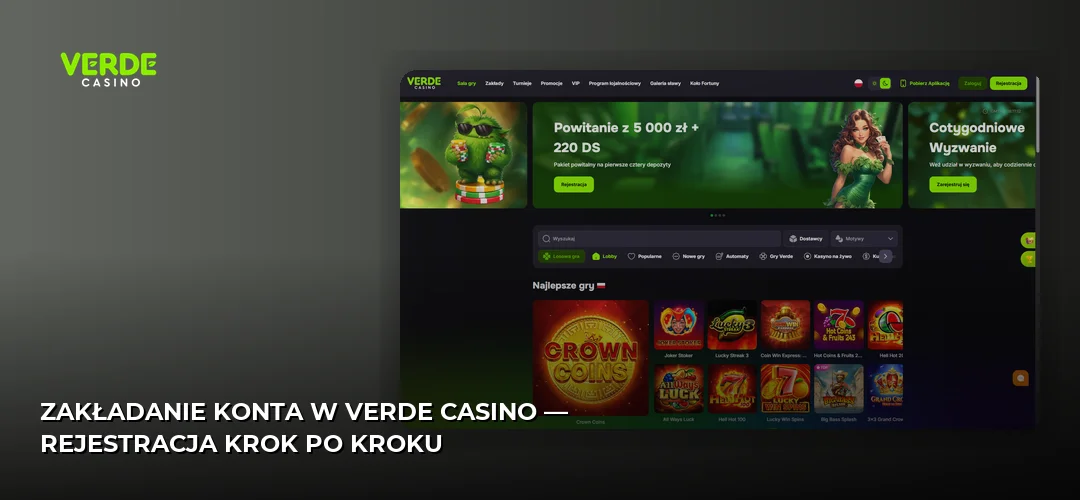 Zakładanie konta w Verde Casino — rejestracja krok po kroku