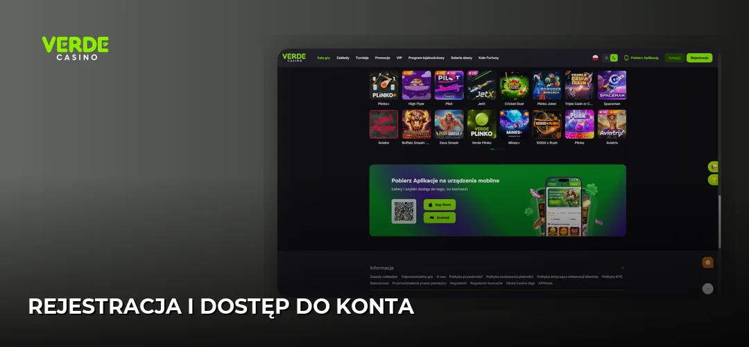 Rejestracja i dostęp do konta