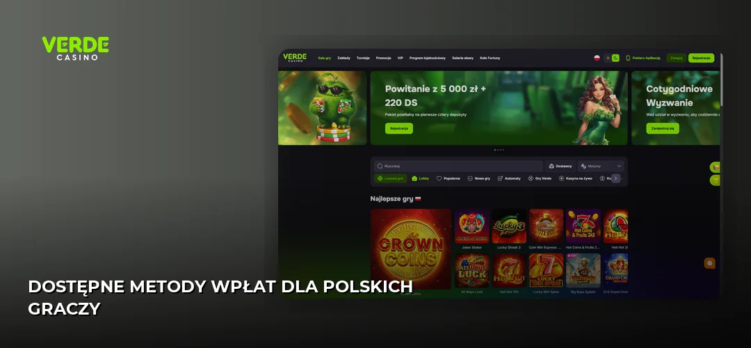 Dostępne metody wpłat dla polskich graczy