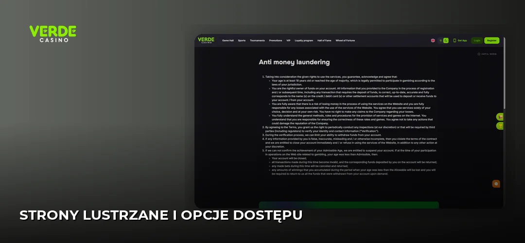 Strony lustrzane i opcje dostępu