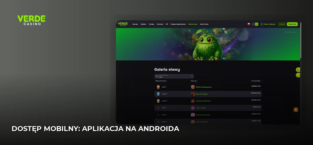 Zrzut ekranu strony Verde Casino