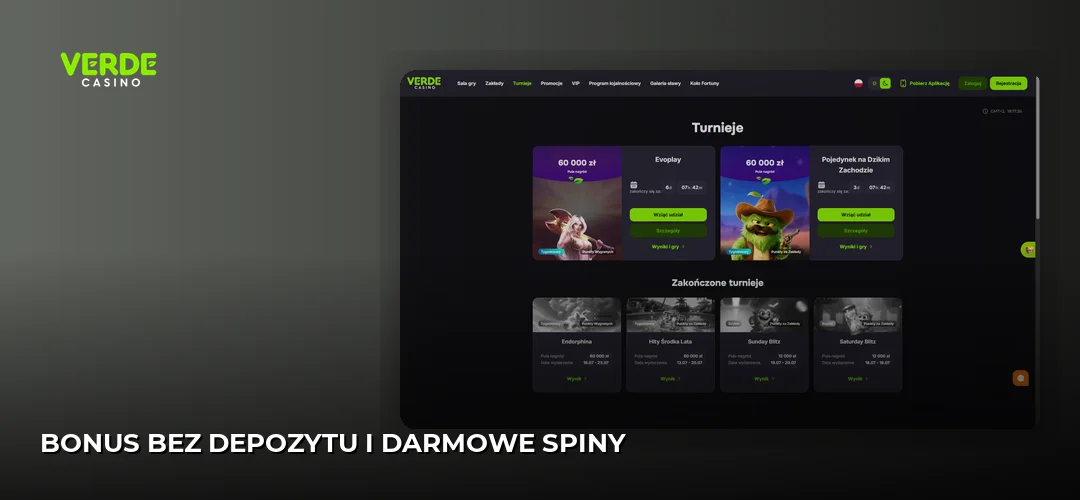 Zrzut ekranu strony Verde Casino