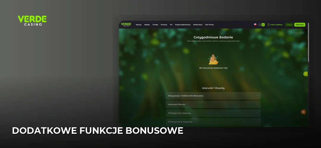 Zrzut ekranu strony Verde Casino
