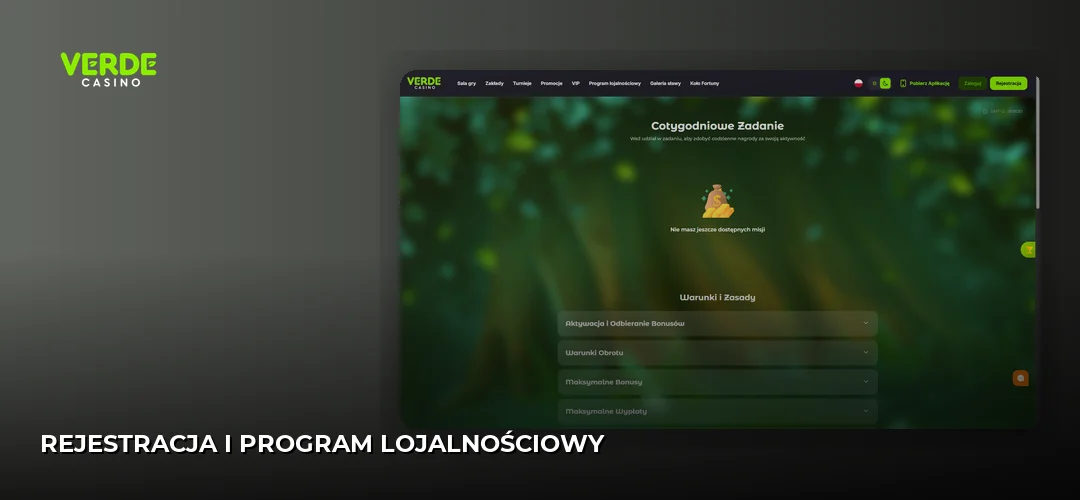 Zrzut ekranu strony Verde Casino