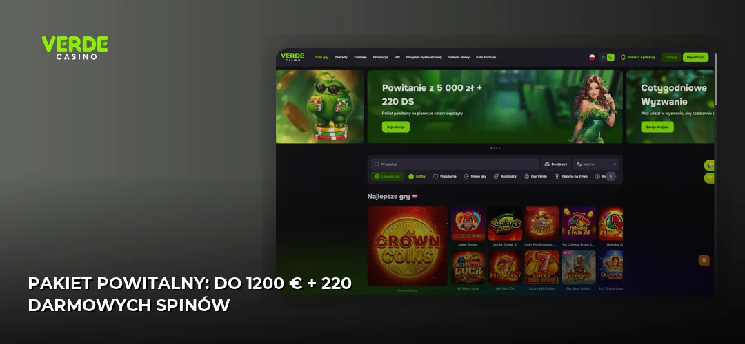 Zrzut ekranu strony Verde Casino