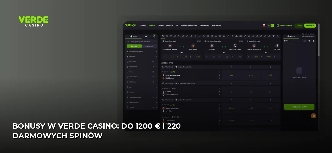 Zrzut ekranu strony Verde Casino