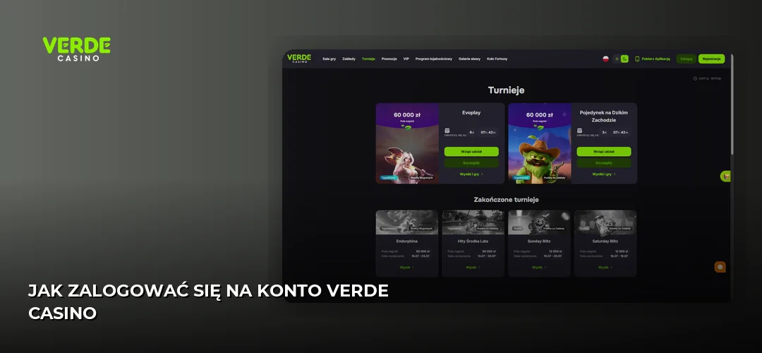 Zrzut ekranu strony Verde Casino